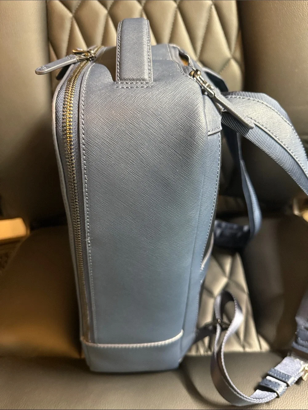 Cole Haan Men’s Sloane Navy Blue Blazer Saffiano Leather Backpack